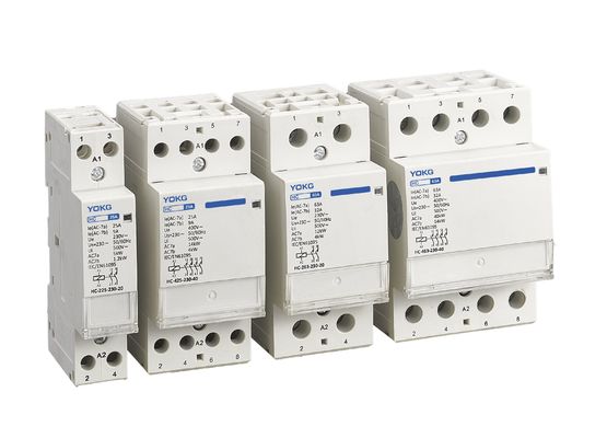 kwaliteit  3 Mini Modular Din Rail Mounted Contactor 2 Pole 25A 63A Household 4 Pole Fabriek
